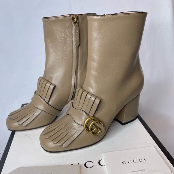Gucci Shoes - Gucci calfskin GG Marmont size 39 boots new in box